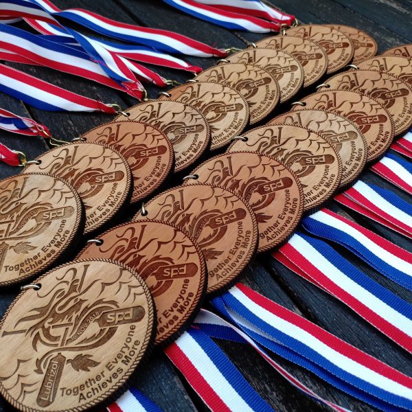 Lubrizol Wooden Dragon Boat Event Medal