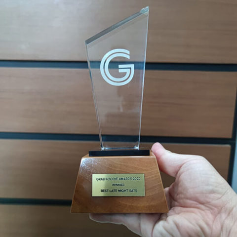 Grab Acrylic Trophy - CORE MODUS PTE LTD