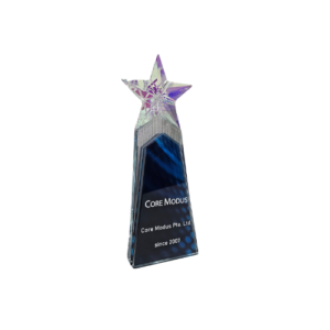 Crystal star trophy for corporate or school event
